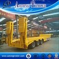2 Axle 30 Tons Low Bed Semi Trailer / Low Flatbed Trailer For Sale 4