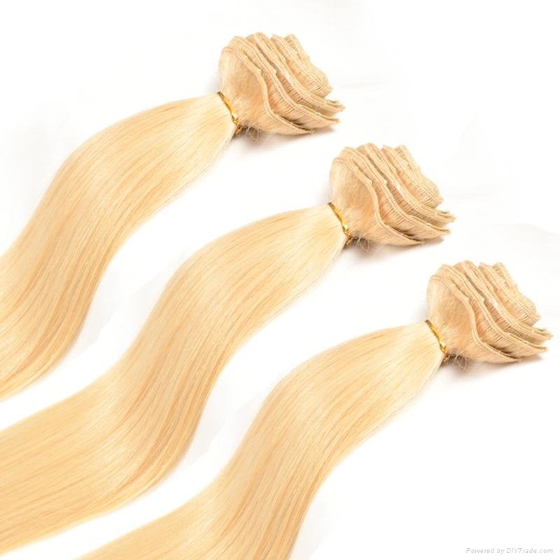 Unprocessed 100g 10 Pieces 8 Inch Clip-in Human Hair Extensions,One Piece Full H 4