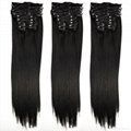 Beauty Hair Fashion Hot Selling Quad Weft Clip In Hair Extension Brown Color sil