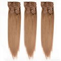 Beauty Hair Fashion Hot Selling Quad Weft Clip In Hair Extension Brown Color sil 2