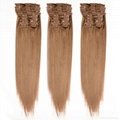 Beauty Hair Fashion Hot Selling Quad Weft Clip In Hair Extension Brown Color sil 4