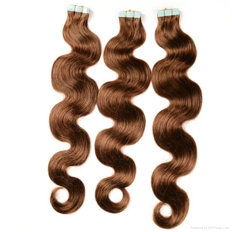 Hot sale 100 European Hair Tape Hair Extension Wavy Hair Tape