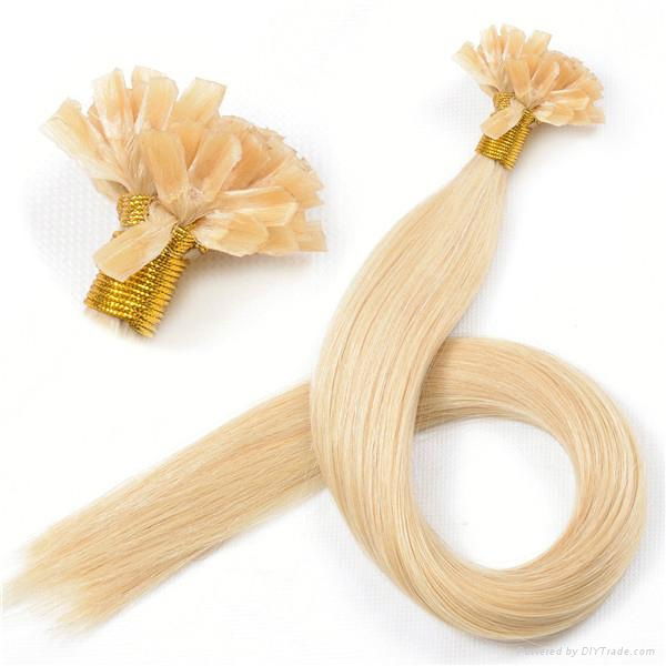 Imported Italy glue made blond 100 keratin tipped human hair extension 4