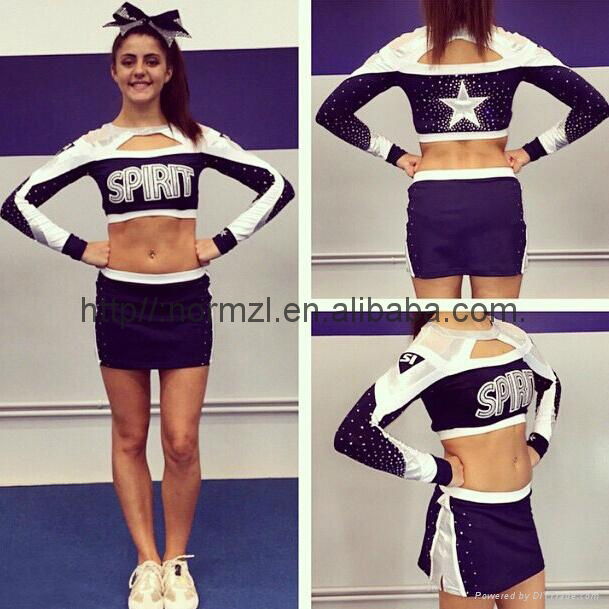 Latest Custom Design Lycra Spandex Cheerleading Uniforms 2