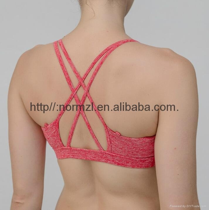 Hot sexy dry fit gym wear for elastic band for sports bra 3