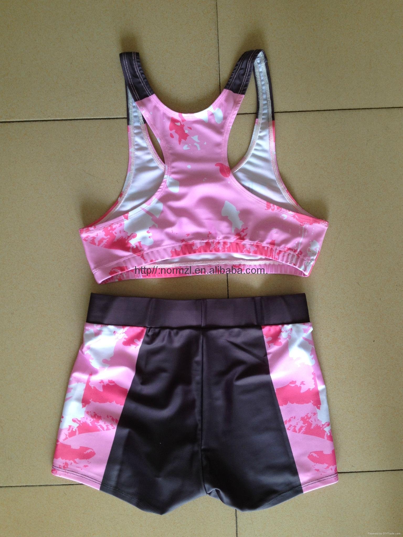 2015 hot sale custom dry fit Printed cheerleading training wear 4