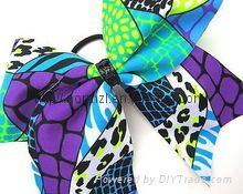 Sublimation Print Custom Cheerleading Hair Bows And Ribbons