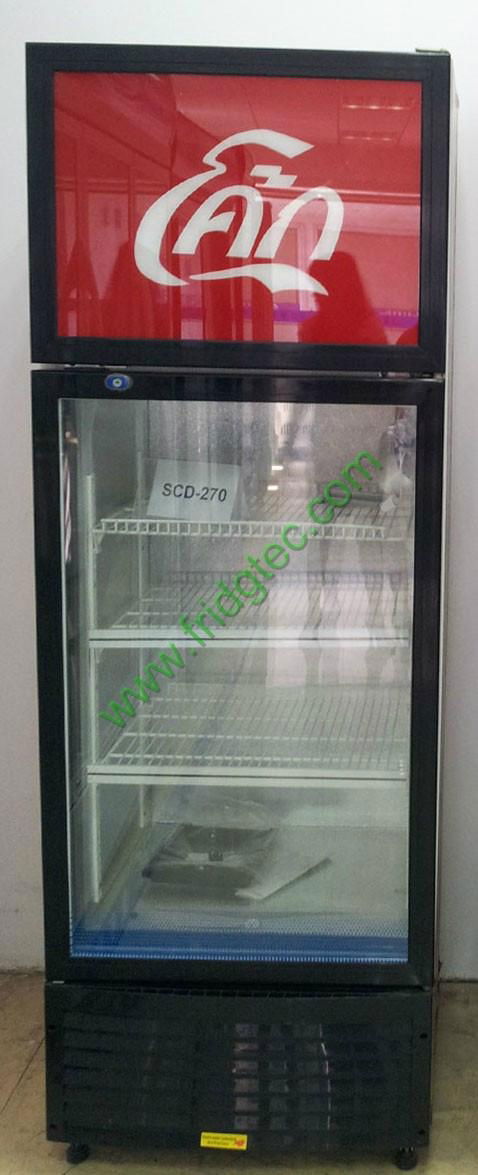 Upright showcase with upper freezer on sales from china SCD-210 