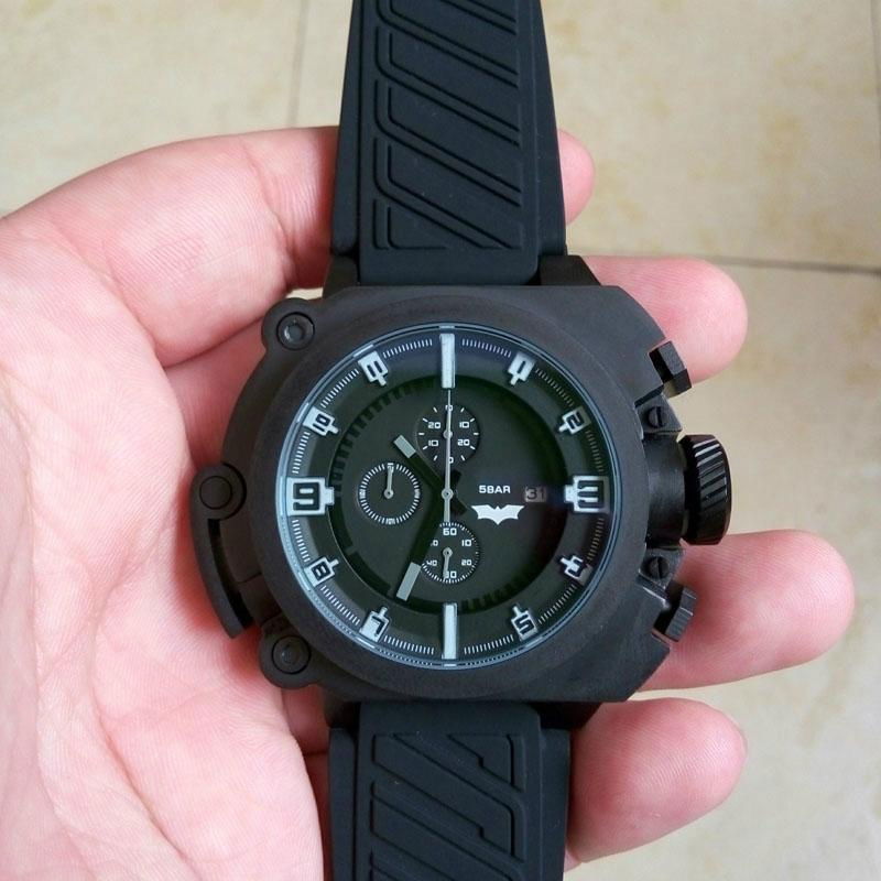 blue light quartz montre batman watch men chronograph military watches sport  2