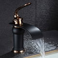 Bathroom Sink Faucet with Antique ORB Finish Waterfall Centerset  Faucet 1