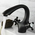 Traditional Two Handles Oil-Rubbed Bronze Finish Brass Bathroom Sink Faucet 1
