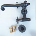 Vintage Style Oil-rubbed Bronze Finish Double Handles Kitchen Faucets 4