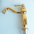 Solid Brass Single Handle Contemporary Ti-PVD Finish Bathroom Sink Faucet 4