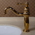 Solid Brass Single Handle Contemporary Ti-PVD Finish Bathroom Sink Faucet 1