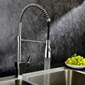 Single Handle Solid Brass Spring Pull Down Kitchen Faucet - Chrome Finish 2