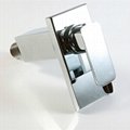 Contemporary Chrome Finish Brass Single Handle One Hole Color Changing LED Water 4