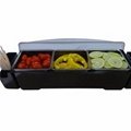 BC017 ABS   PP Plastic 3pcs Condiment Tray Storage Containers Fruit Holder