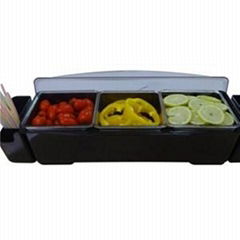 BC017 ABS   PP Plastic 3pcs Condiment Tray Storage Containers Fruit Holder