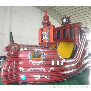 durable inflatable pirate ship for kids 2