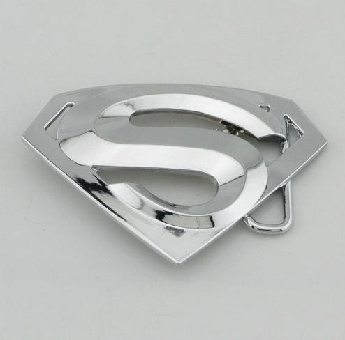 Classic New Silver Superman Superhero Western Mens Metal Belt Buckle Leather 3