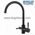 Double Handle Tri-Flow kitchen faucet Brass material 1