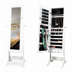 Floor Standing Dressing Mirror with Jewelry Storage