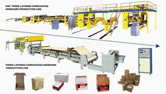 three- layered corrugated paperboard production line