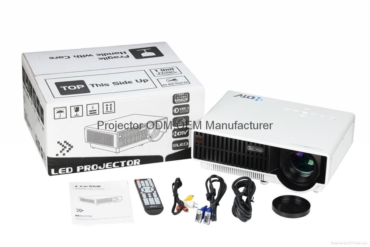 Full HD 1080P Digital TV Projector W300  with 2500 Lumens for home theater       4