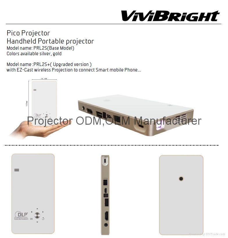 Vivibright Handheld pico projector private cinema DLP projector  4