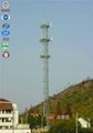 Galvanized three legged tubular lattice steel tower from China 3