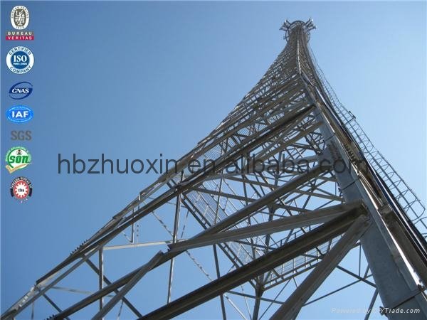 Mobilephone communication galvanizing four legged angular steel tower