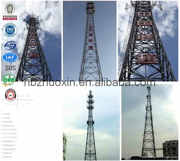 Mobilephone communication galvanizing four legged angular steel tower 5