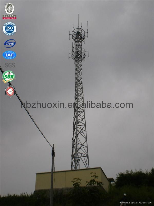 Mobilephone communication galvanizing three legged angular steel tower 2