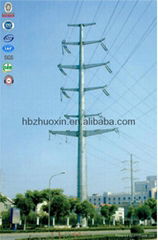 Galvanized power transmission single pole self supporting steel tower