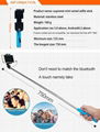 New arrival hot selling alunumium selfie stick with bluetooth 5