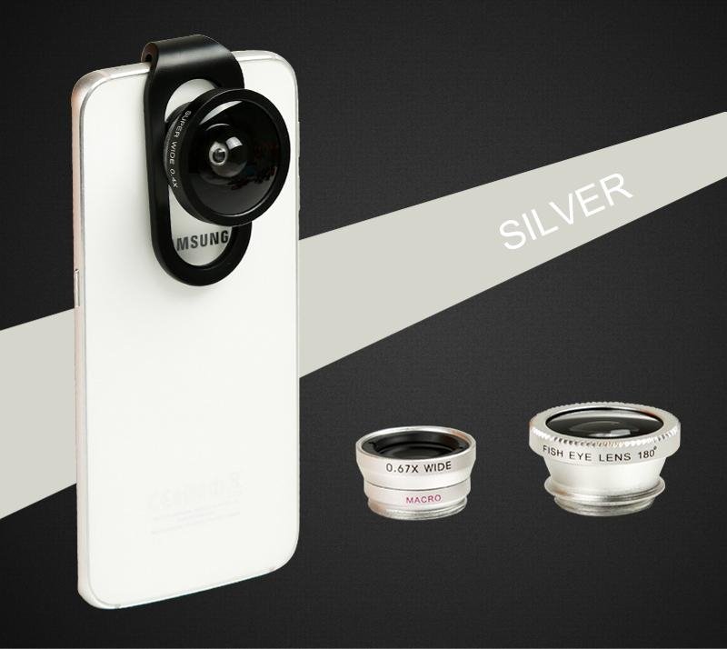 Magnetic 4in1 Fish Eye Wide Angle Micro Telephoto Lens Camera Kit for All Phones 4