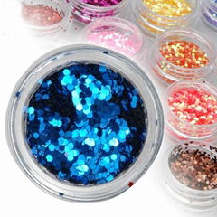 Many size hexagon glitter sequin