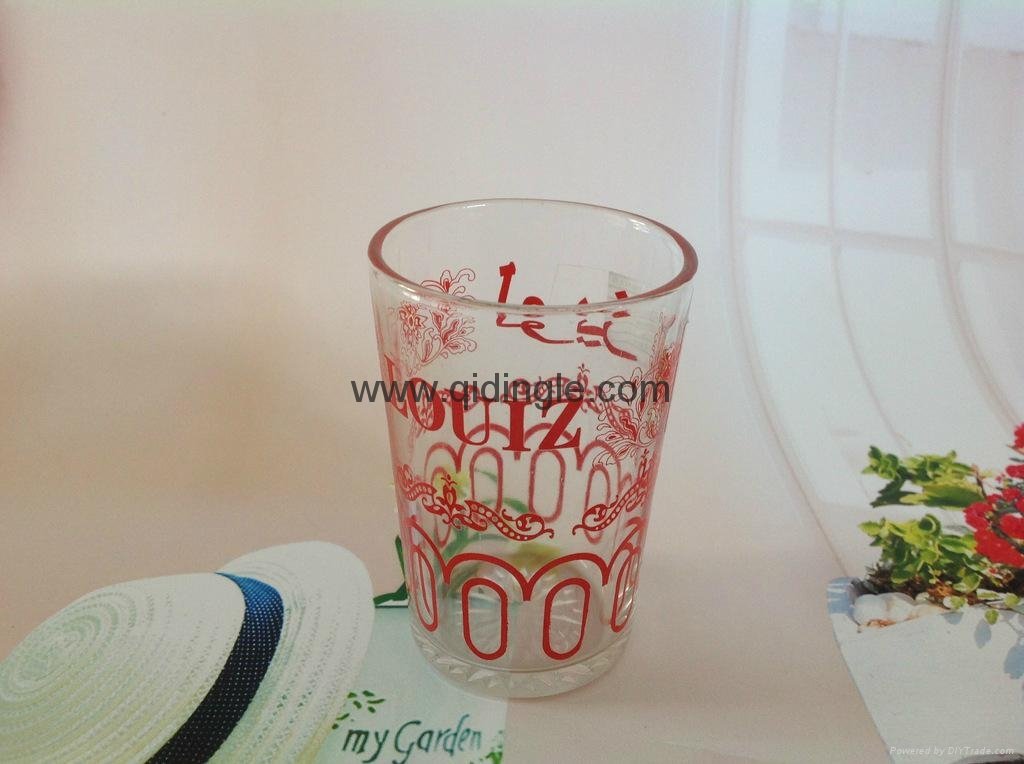 Perennial wholesale printed glass cup