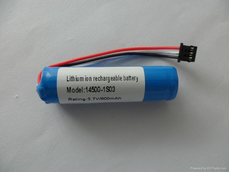 3.7V 800mAh 14500 li-ion battery with NTC