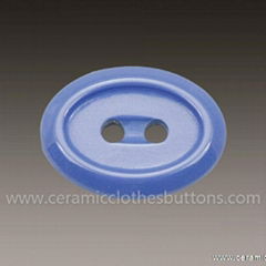 Oval Blue Ceramic Button with Rounded Edge