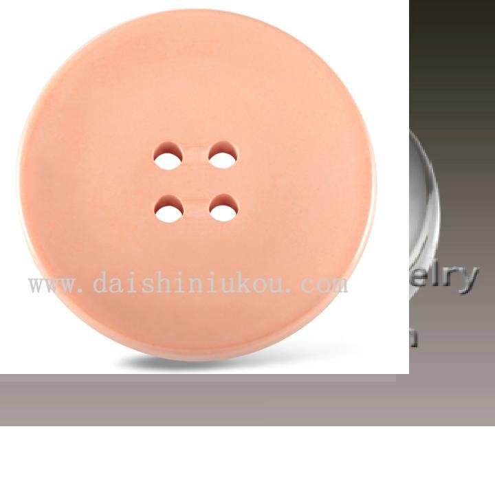 Concave Polished Large Ceramic Button 4