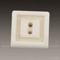  Polished Soft Yellow Ceramic Buttons with Square Grooved 1