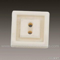  Polished Soft Yellow Ceramic Buttons with Square Grooved