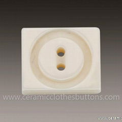 Square Polished Soft Yellow Ceramic Buttons with Round Grooved