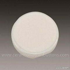 Flat Polished Soft Yellow Ceramic Clear Button