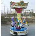 outdoor playground kiddie ride 3 Seats Mini Carousel For Sale