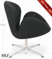 MLF® Arne Jacobsen Swan Chair (8 Colors). Premium Cashmere Wool & Hand-Sewn 3