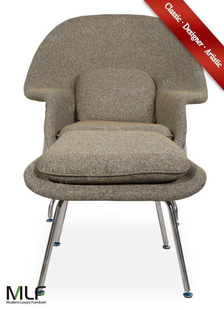 MLF® Eero Saarinen Womb Chair & Ottoman (8 Colors). Premium Cashmere Wool