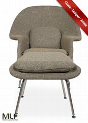 MLF® Eero Saarinen Womb Chair & Ottoman (8 Colors). Premium Cashmere Wool 