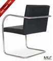 Imported Black Italian LeatherMLF® Brno Tubular Chair 2